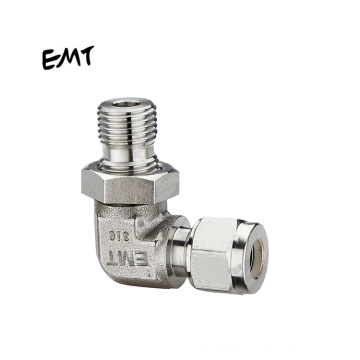 EMT  EGMUE-OG stainless steel adjustable tube fittings 90 degree double ferrule male elbow connector